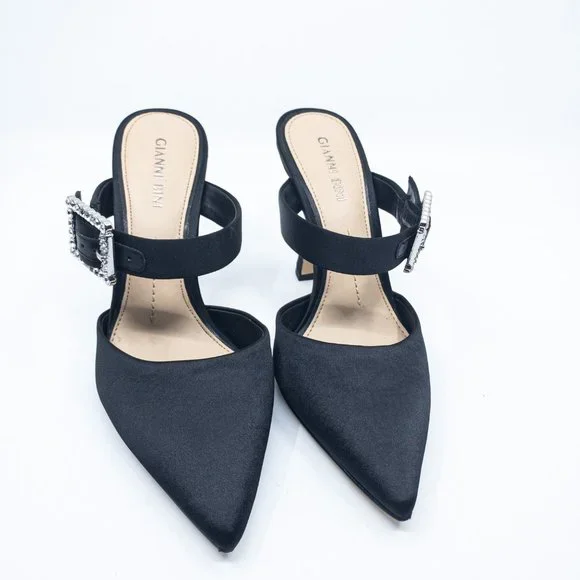 GIANNI BINI Black Satin Maleenah Mules Size 7 - G0222 - Picture 7 of 11